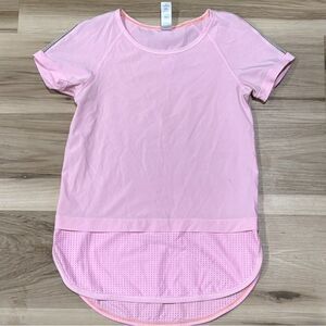 Ivivva Lululemon Pink Performance Short Sleeve Activewear Tee Shirt Girls 10